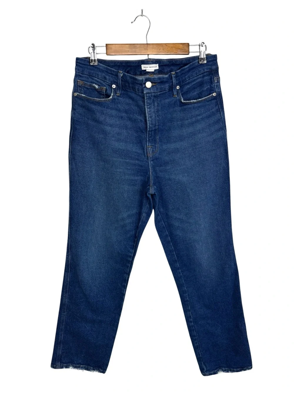 Good American Good Curve Split Pocket High Rise Straight Jeans Size 10 / 30